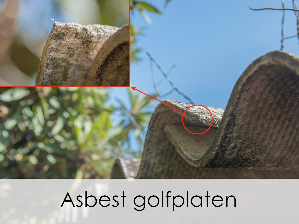 asbest golfplaten met kenmerkende honingraatstructuur