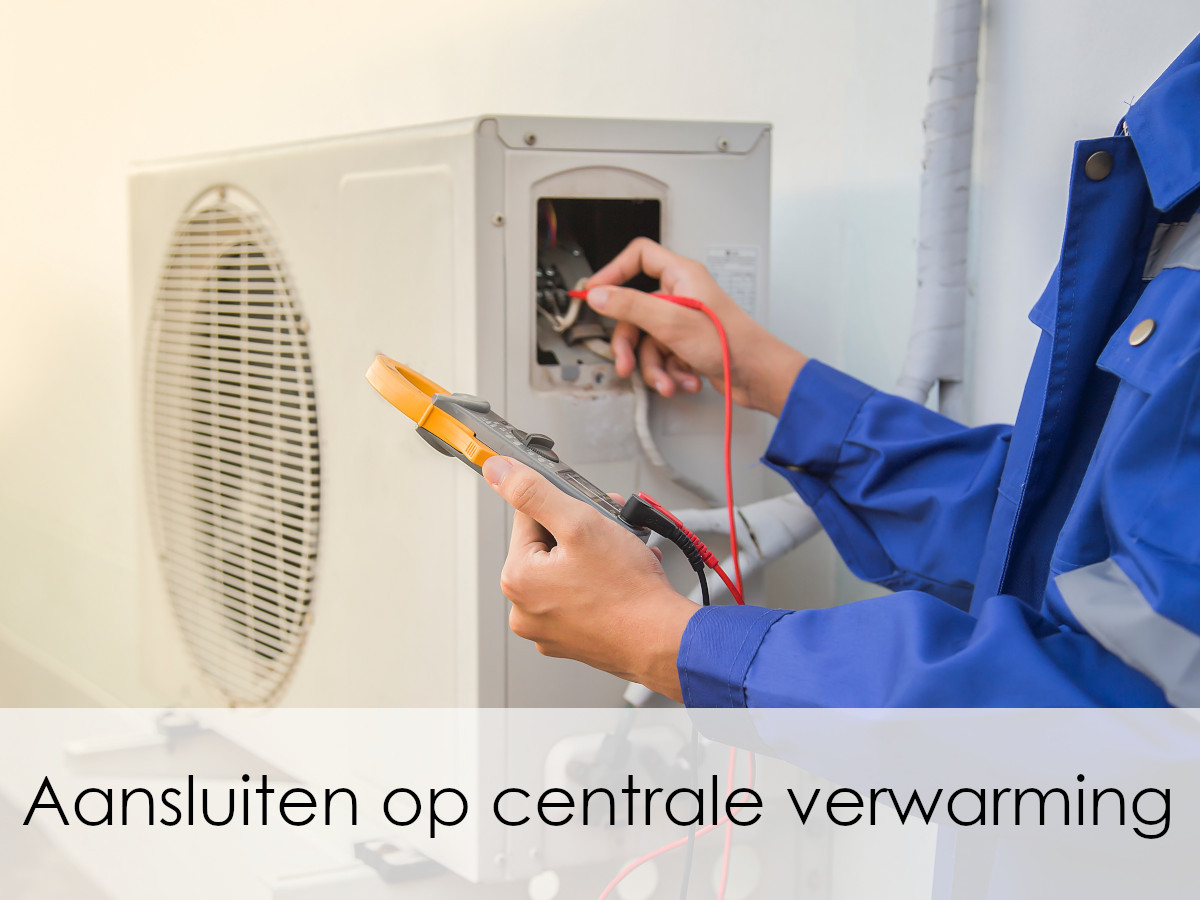 warmtepomp wordt aangesloten op centrale verwarming