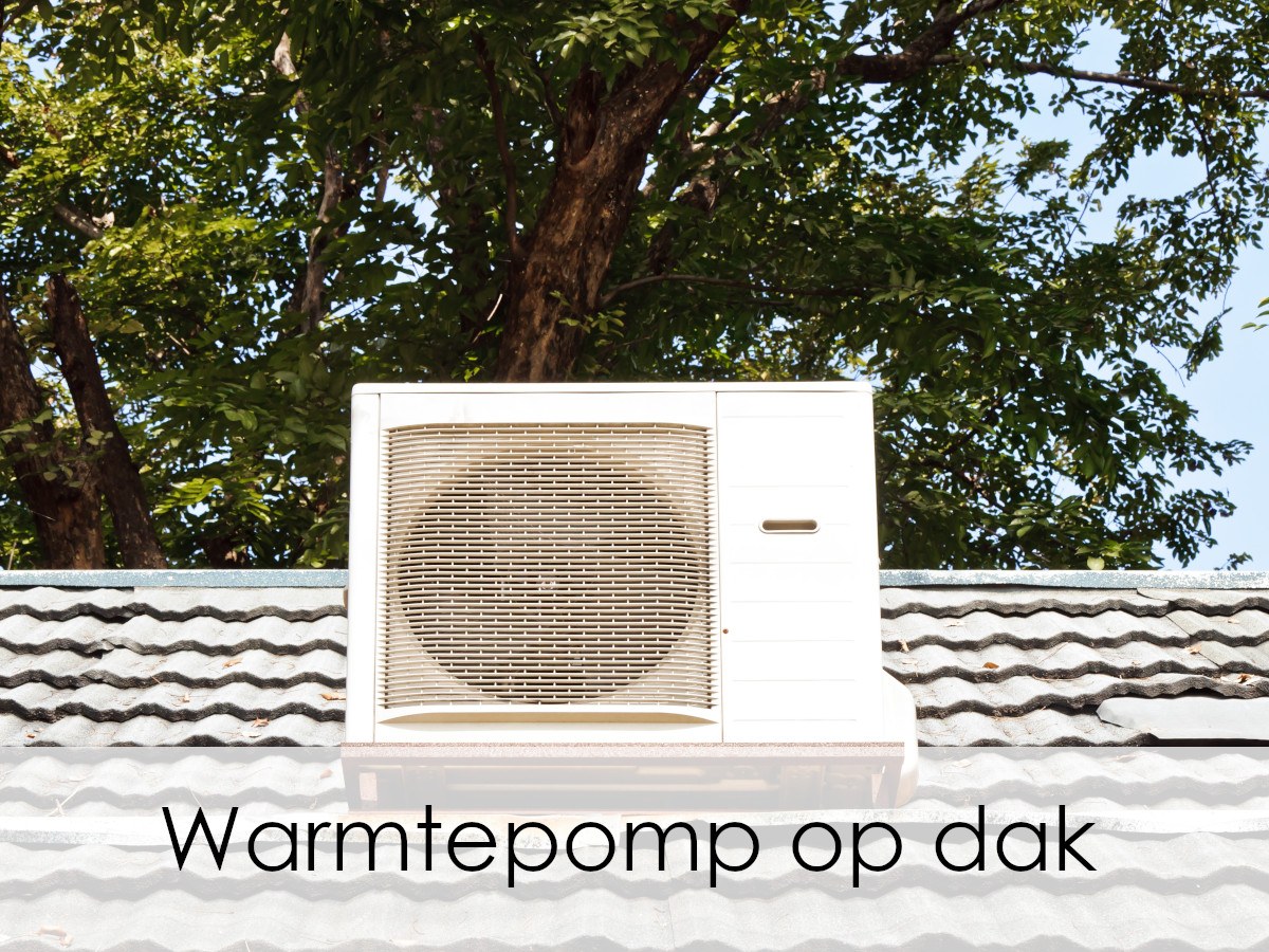 buitenunit warmtepomp op een dak